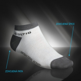 Ponožky se stříbrem snížené, šedo-bílé