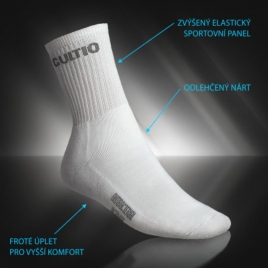 Ponožky s aktivním stříbrem polofroté, vysoké, bílá